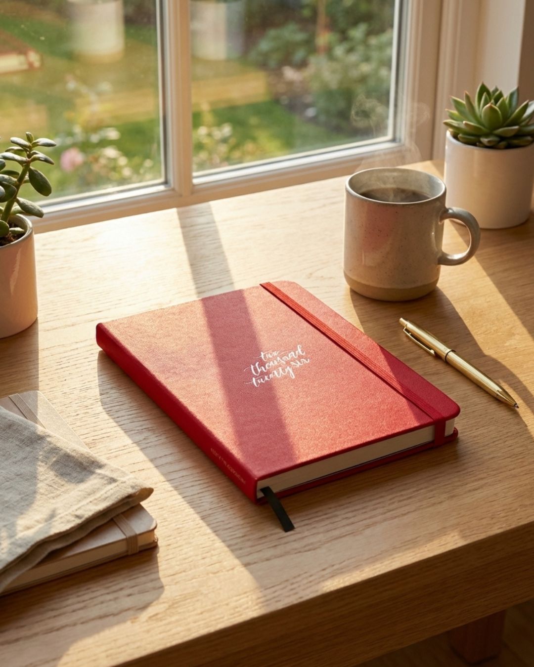 2026 Yearly Planner Deep Red